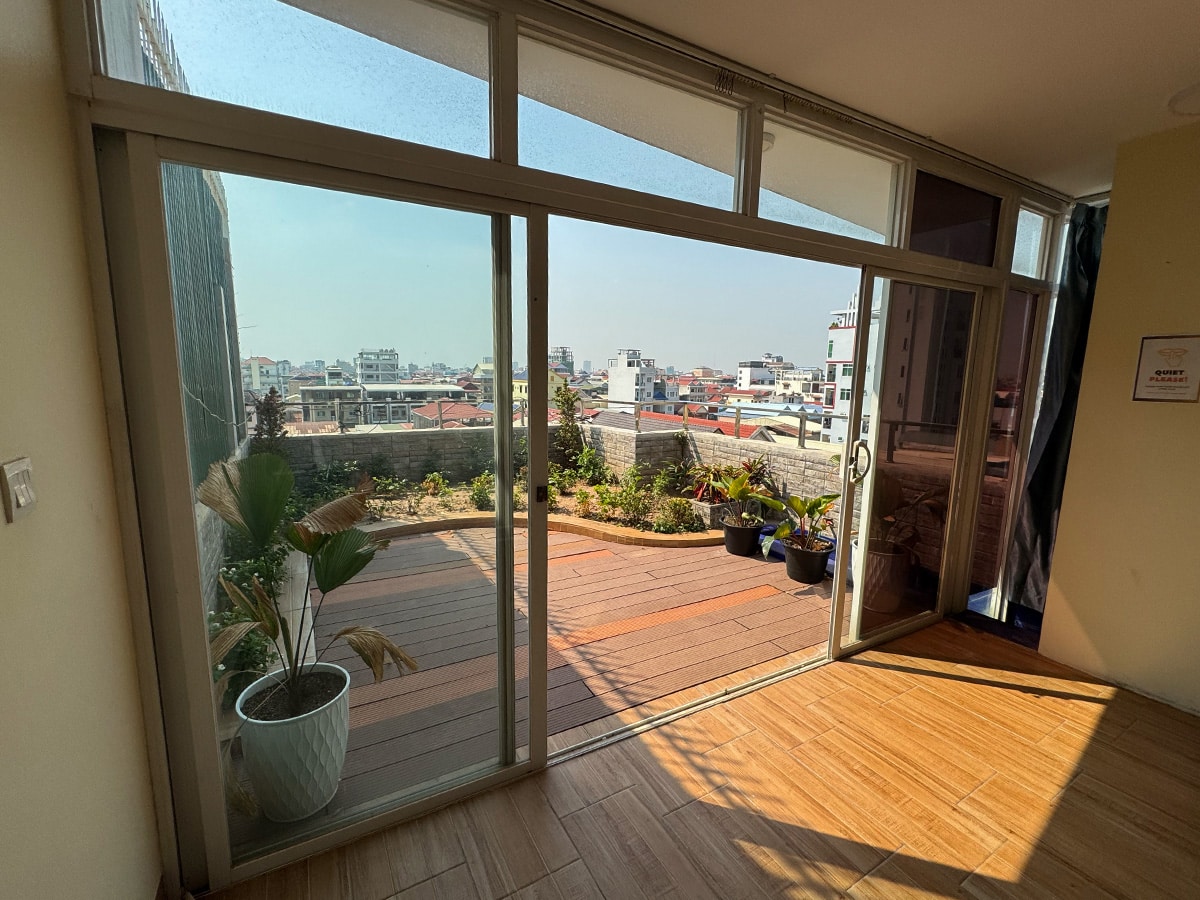 Enjoy the sunny terrace with views over Siem Reap