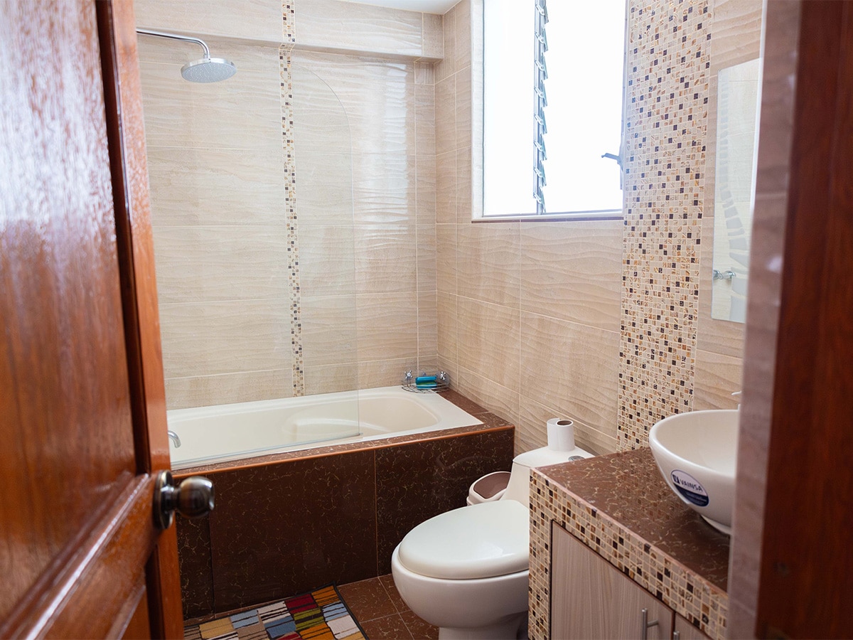 Typical host family bathroom in Cuco