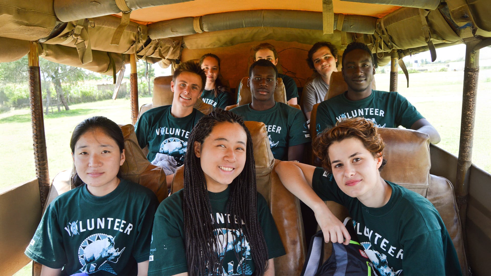 Teens In Safari Car in Kenya