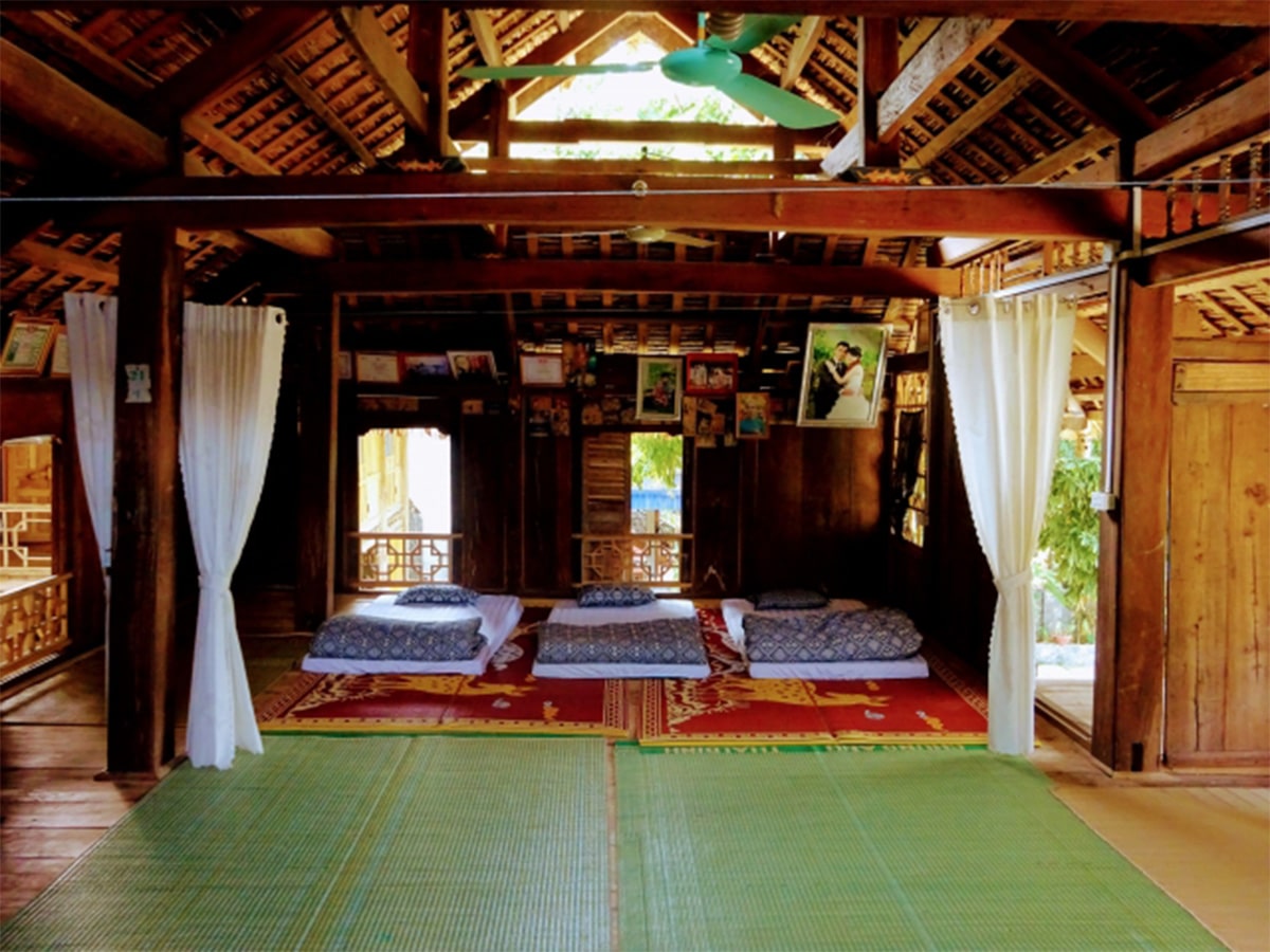 Interior of Mai Chau homestay in Vietnam