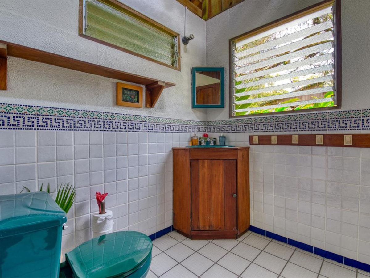 Typical bathroom in accommodation in Costa Rica