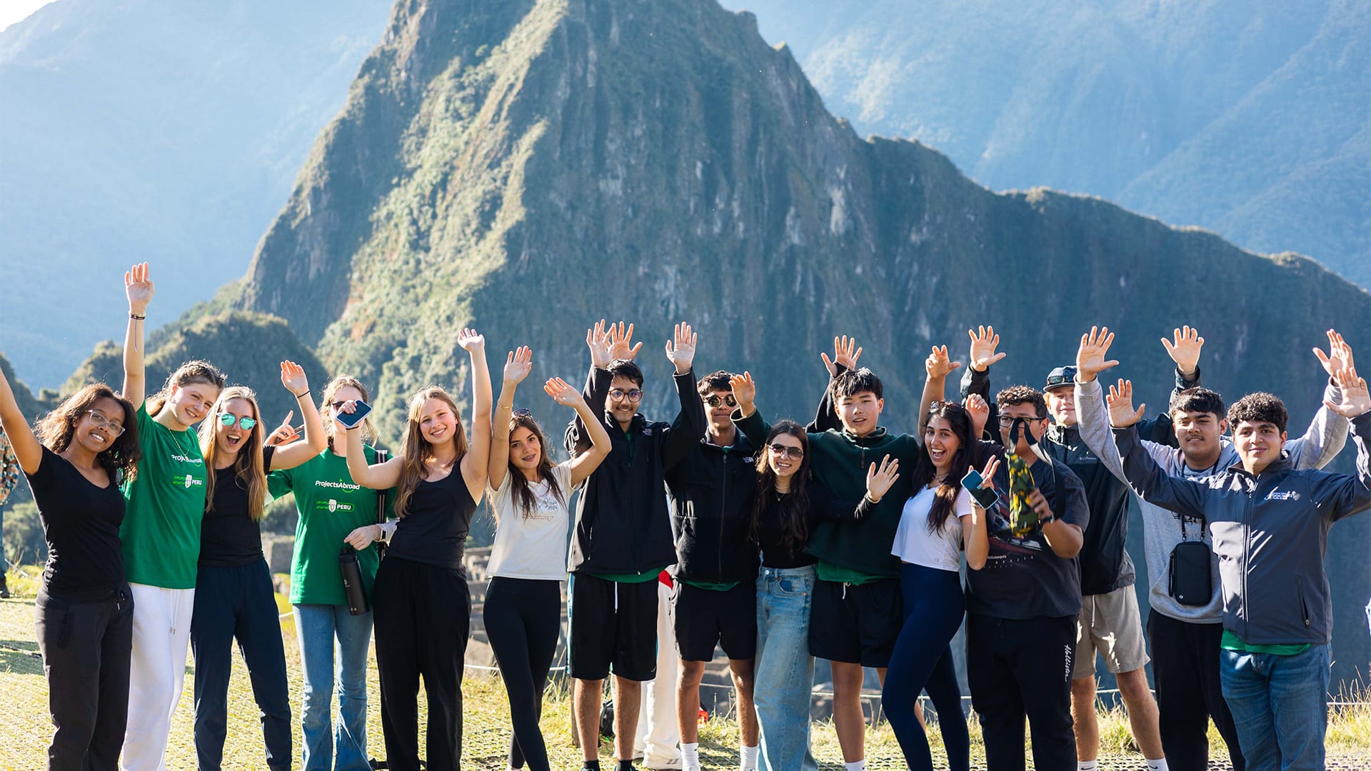 Group of teens at Machu Picchu
