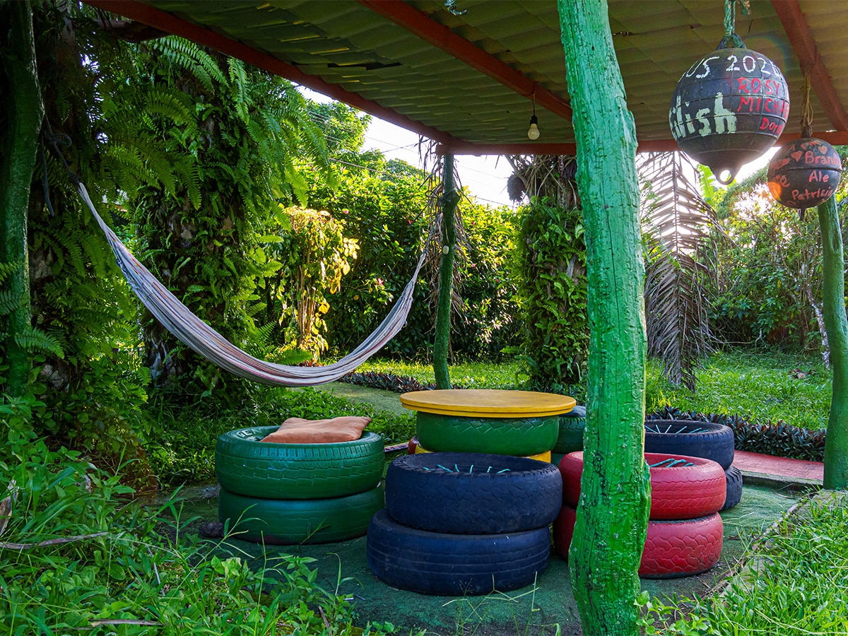 A hammock outside of accommodation on the Galapagos