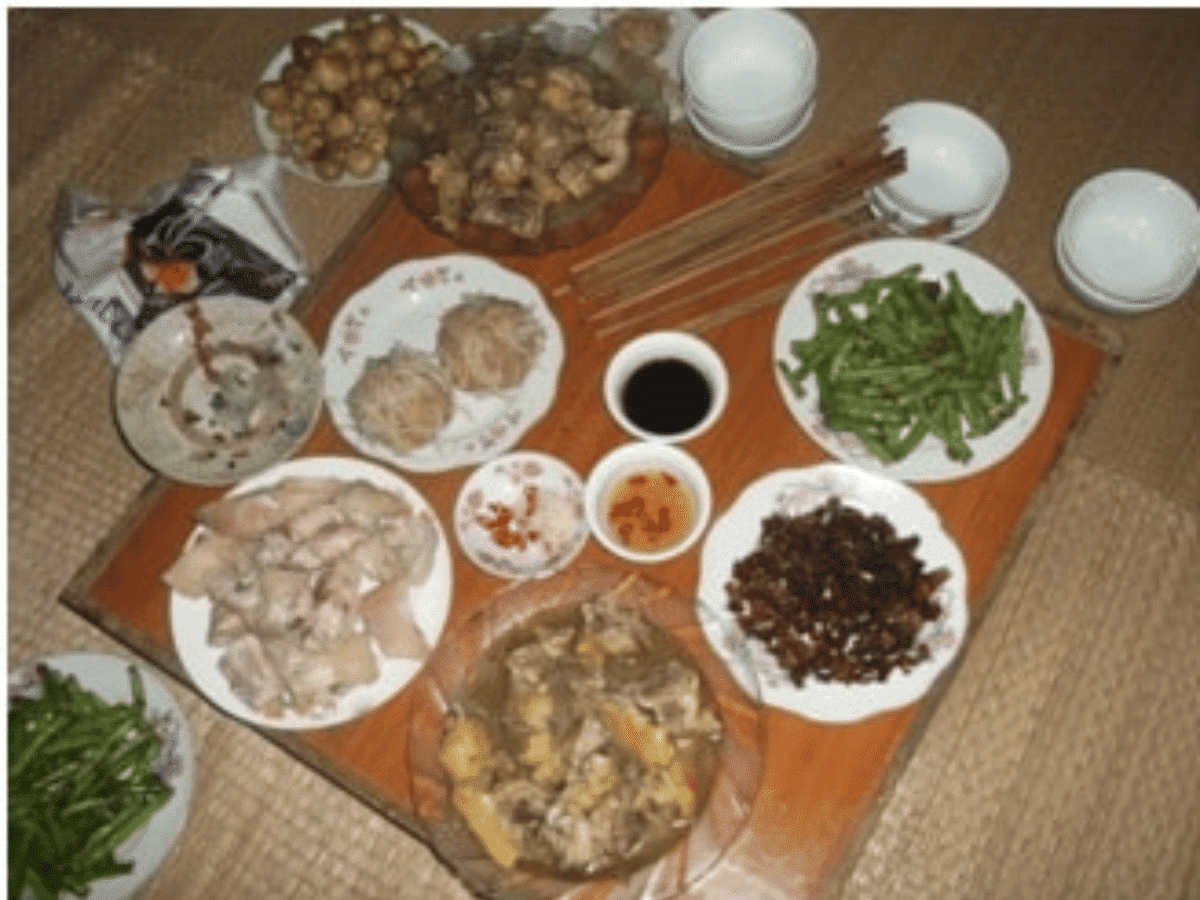 A selection of traditional Vietnamese foods