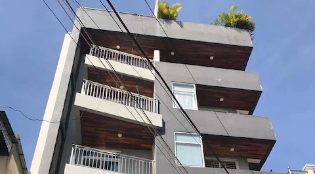 Exterior of shared accommodation in Cambodia