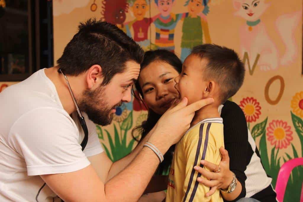 A healthcare intern in Cambodia