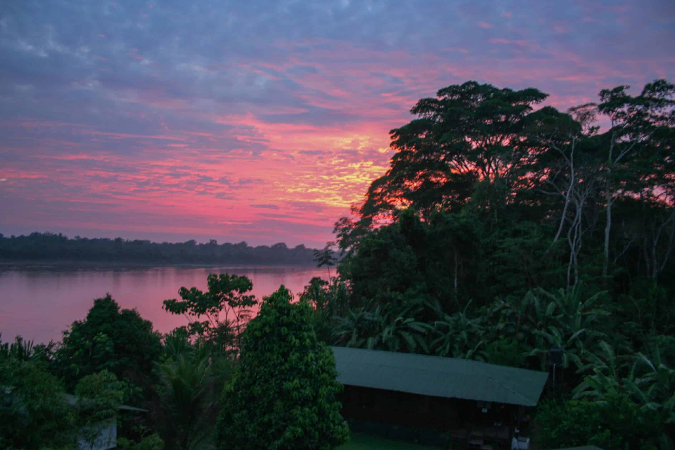 Sunset over the water