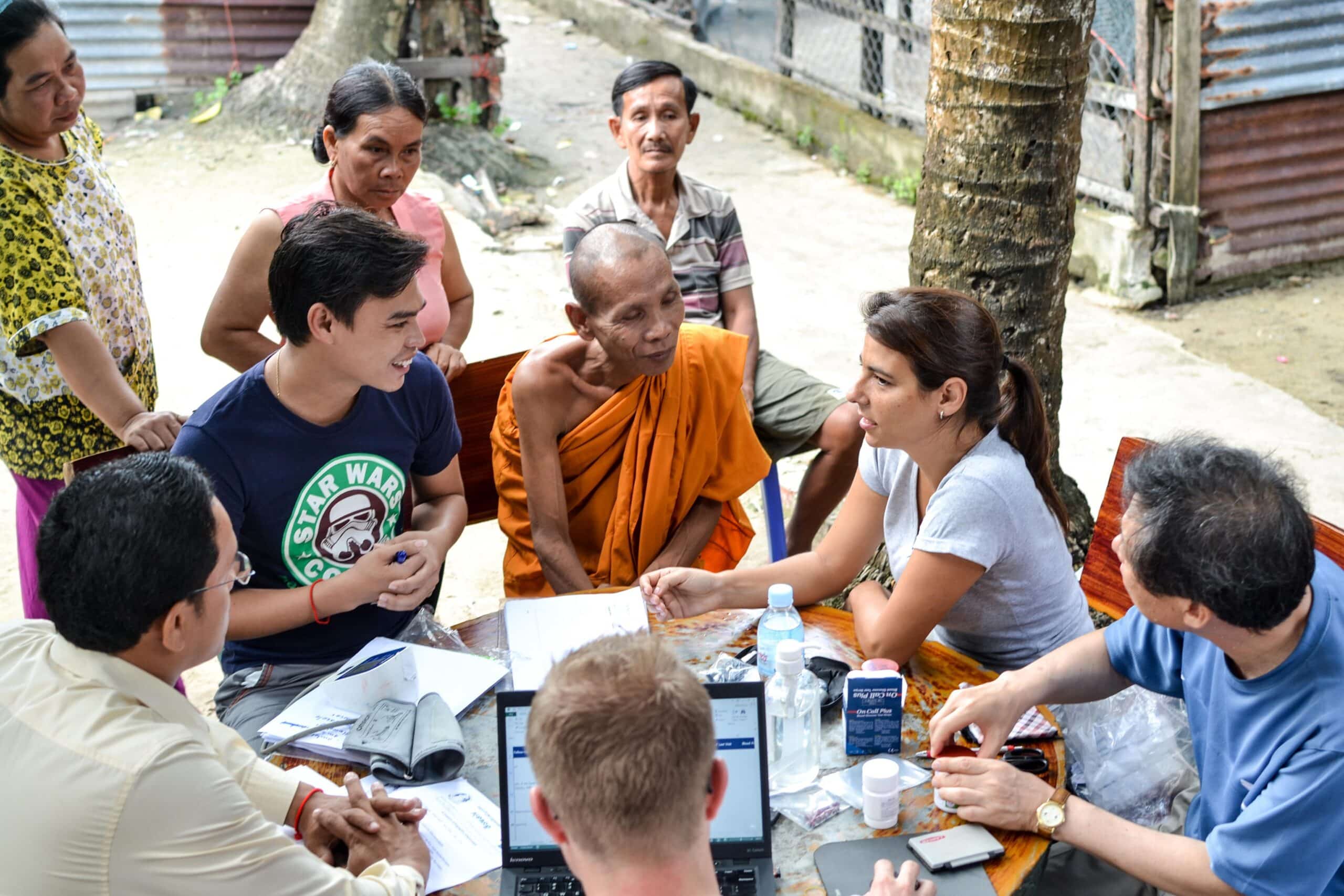 A Public Health intern breaks the language barrier during her project in Cambodia, as part of cultural exchange.
